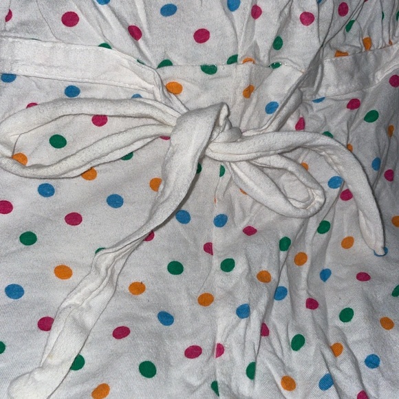 *Pretty Colorful Polka Dot 3/4 Sleeve Hooded V Neck Top Size Small Side Ties - Picture 4 of 4